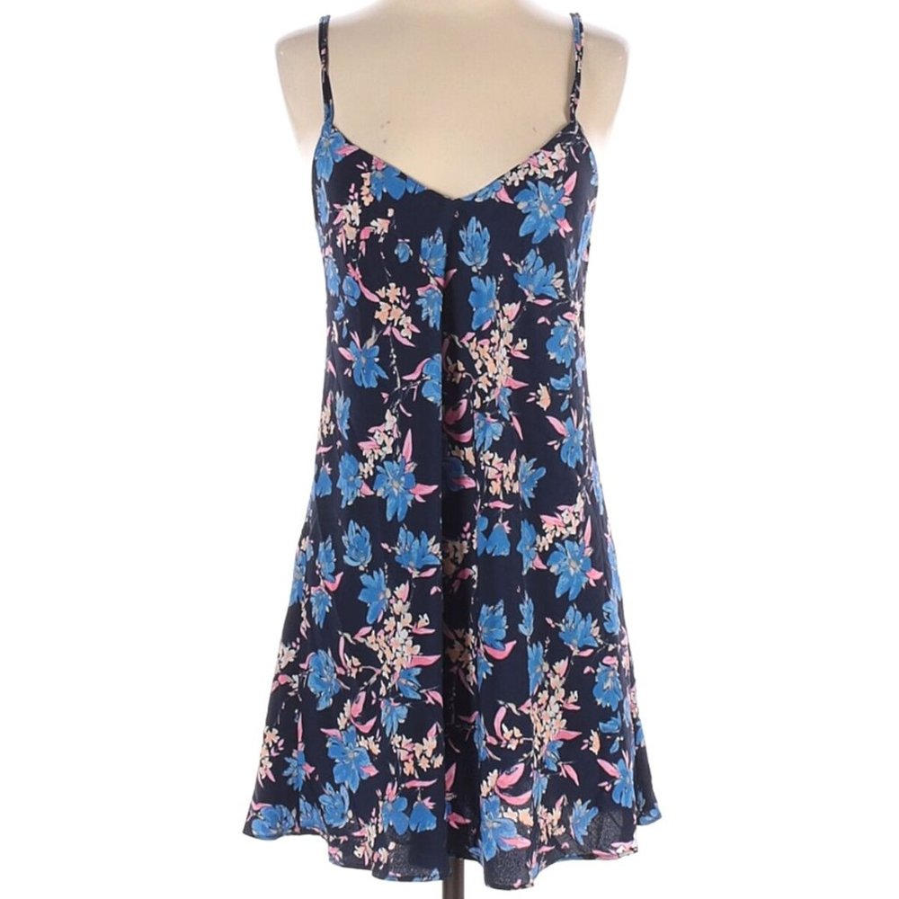 Size: S Trafaluc by Zara Women Blue Casual Floral Dress